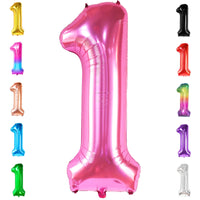 KatchOn, Hot Pink 1 Balloon Number for First Birthday - 40 Inch | Number One Balloons for 1st Birthday | 1 Balloons for 1st Decorations | Hot Pink One Balloon For Happy Anniversary Decorations