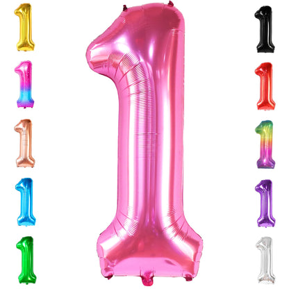 KatchOn, Hot Pink 1 Balloon Number for First Birthday - 40 Inch | Number One Balloons for 1st Birthday | 1 Balloons for 1st Decorations | Hot Pink One Balloon For Happy Anniversary Decorations