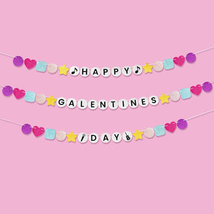 KatchOn, Glitter Happy Galentines Day Banner - 10 Feet, No DIY | Galentines Banner for Galentines Day Decorations for Party | Galentines Decorations | Valentines Décor