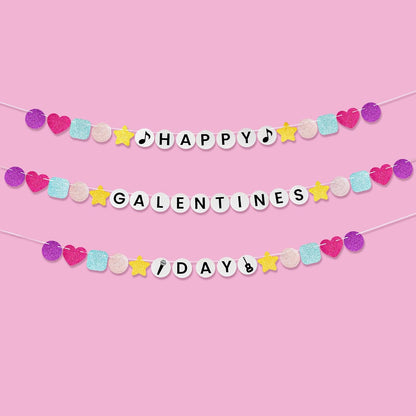 KatchOn, Glitter Happy Galentines Day Banner - 10 Feet, No DIY | Galentines Banner for Galentines Day Decorations for Party | Galentines Decorations | Valentines Décor