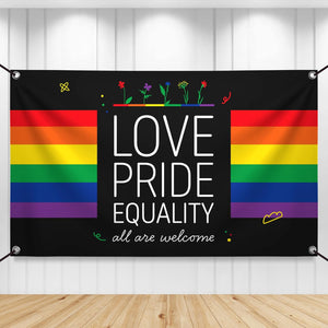 KatchOn, XtraLarge Pride Banner - 72x44 Inch | Pride Decorations Pride Backdrop for Pride Month Decorations | Gay Decorations, LGBTQ Decor | Rainbow Flag Backdrop for Rainbow Party Decorations