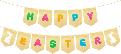 katchon easter burlap banner 10 feet no diy easter burlap garland for easter decorations home easter banner garland for classroom office outdoor decorations