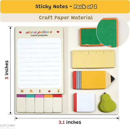 KatchOn Teacher Sticky Notes Set -Pack of 2, Teachers Appreciation Gifts