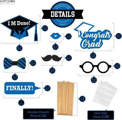 KatchOn, Graduation Photo Booth Props 2026 - Pack of 21 | 2026 Graduation Photo Props for Blue and White Graduation Decorations 2026 | Graduation Picture Props, 2026 Graduation Decorations