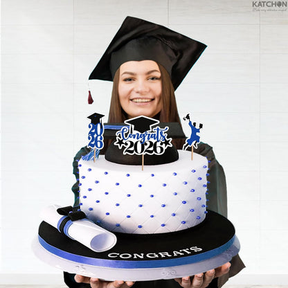 KatchOn, Blue and Black Graduation Cake Topper 2026 - Pack of 36 | Graduation Cupcake Toppers 2026 for Graduation Decorations 2026 | Graduation Decorations 2026, 2026 Graduation Cupcake Toppers