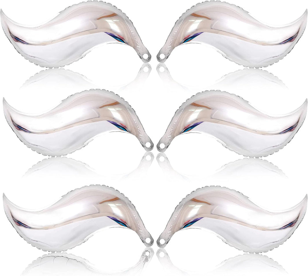 KatchOn, Silver Mermaid Tail Balloon - 25 Inch, Pack of 6 | Silver Mermaid Balloons for Mermaid Balloon Garland | Silver Foil Curve Balloon | Mermaid Tail Foil Balloon for Mermaid Birthday Decorations