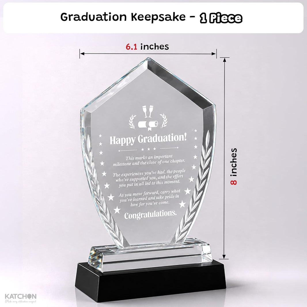 Graduation Gifts - Pack of 1, LED Graduation Keepsake, Grad Gifts for Him, Her | Graduation Crystal Gifts, Graduation Decorations 2026, Crystal Plaque Decor Class of 2026, Signature Keepsake, KatchOn