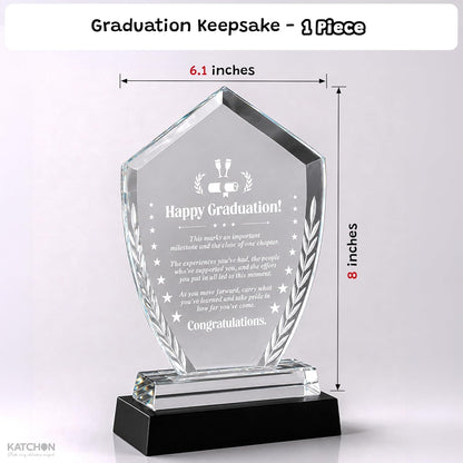 Graduation Gifts - Pack of 1, LED Graduation Keepsake, Grad Gifts for Him, Her | Graduation Crystal Gifts, Graduation Decorations 2026, Crystal Plaque Decor Class of 2026, Signature Keepsake, KatchOn