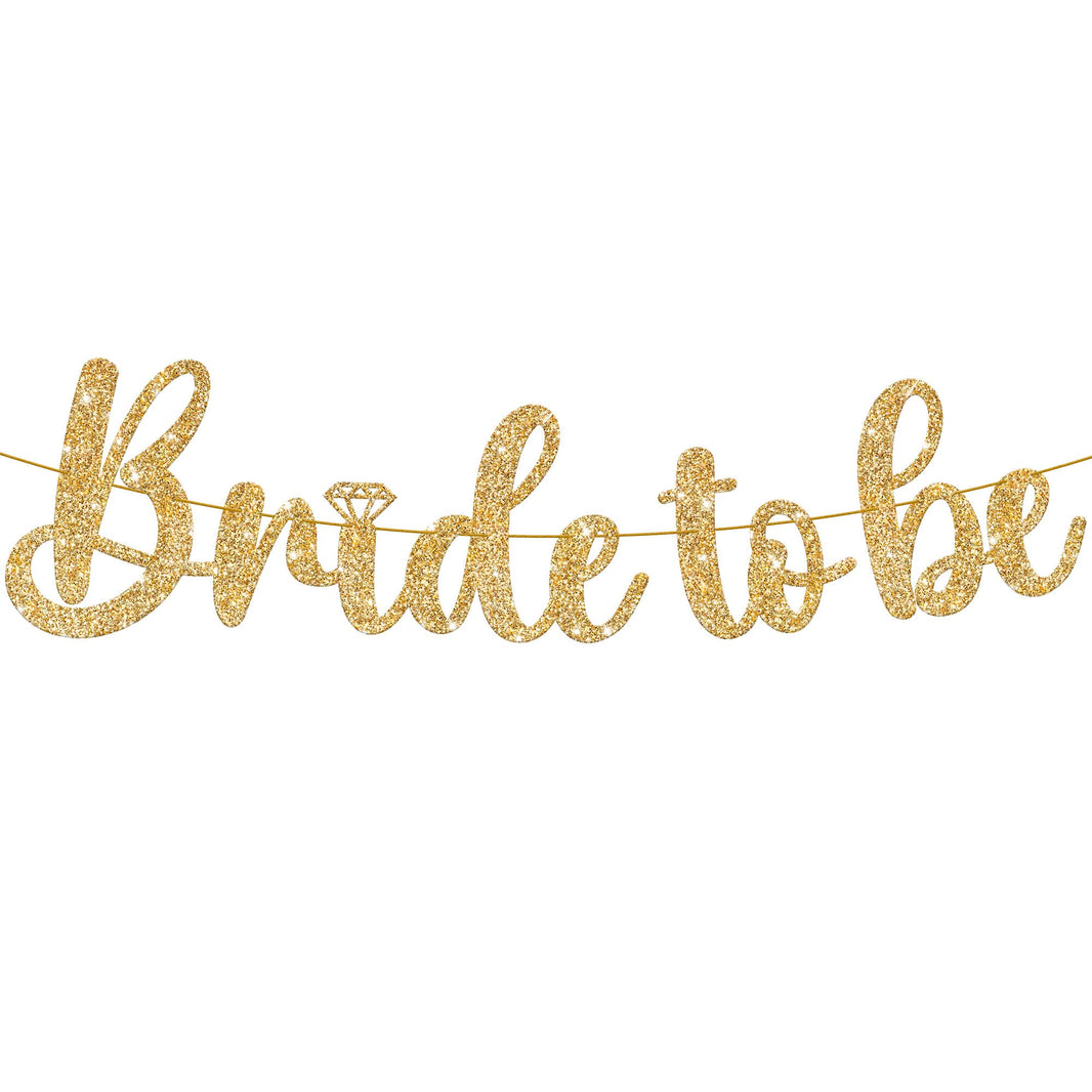 KatchOn, Gold Glitter Bride To Be Banner - 10 Feet, No DIY | Gold Bride to Be Sign for Bachelorette Party Decorations | Bridal Shower Banner for Bridal Shower Decorations | bride To Be decorations