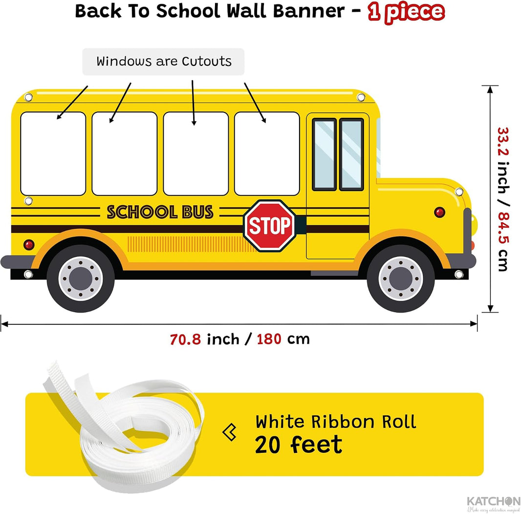 KatchOn School Bus Photo Prop Banner For Welcome Back To School Decorations