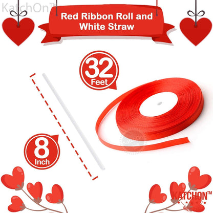 KatchOn Valentines Day Balloons Red White 12 Inch, Pack of 40 | Valentines Balloons for Valentines Day Decorations | Red and White Valentines Decor | Confetti Balloons for Anniversary Decorations