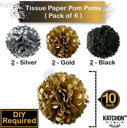 KatchOn, Black and Gold Graduation Party Decorations 2026 - Pack of 19 | Graduation Hanging Swirls for Grad Party | Congrats Grad Banner | Grad Banner for 2026 Graduation Decorations