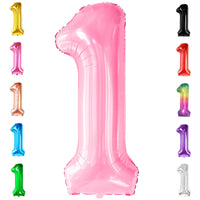 KatchOn, Light Pink 1 Balloon Number - 40 Inch | Number 1 Balloons for 1st Birthday Party | Pink Number Balloons, First Birthday Decorations For Girl | 1 Balloon for Happy Anniversary Decorations