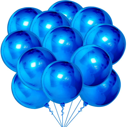 KatchOn, Large Royal Blue Balloons - 22 Inch, Pack of 12 | Royal Blue Mylar Balloons, Royal Blue Foil Balloons for Shark Birthday Decorations | Royal Blue Metallic Balloons for Blue Party Decorations