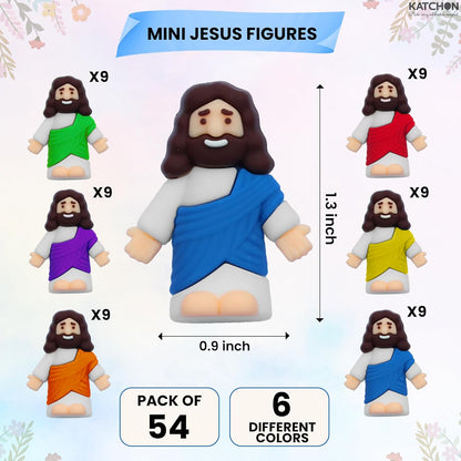 katchon 54 pcs mini jesus figures for easter egg stuffers easter basket stuffers religious party favors religious easter decorations for easter party supplies easter gifts little jesus figures