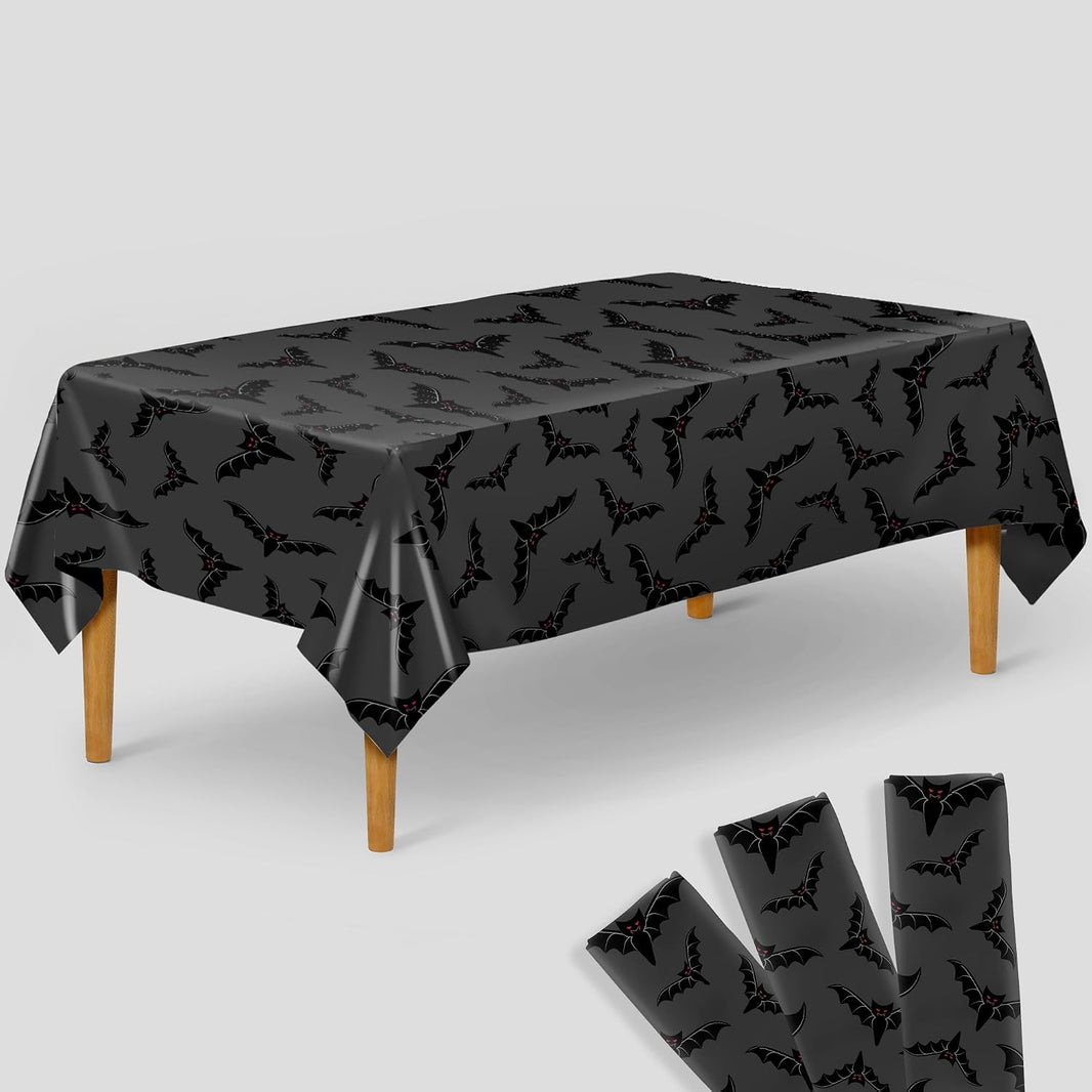 KatchOn Bat Halloween Tablecloth Plastic 54x90 Inch, Pack of 3