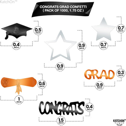 Graduation Decorations 2026 | Congrats Grad Confetti 2026 - Pack of 1000 | Graduation Confetti for Graduation Decorations 2026, Graduation Confetti 2026, 2026 Graduation Table Decorations, KatchO