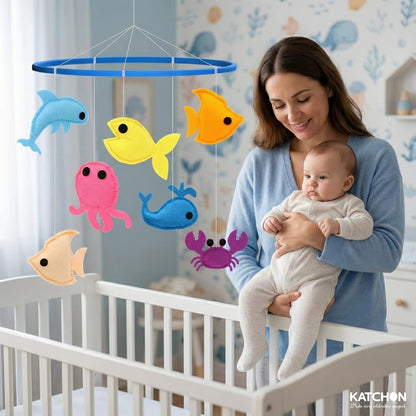 KatchOn, Baby Crib Mobile for Boys and Girls | Ocean Nursery Theme Mobile for Crib | Ocean Theme Decor | Brithday, Baby Shower Gift for Boys and Girls | Infant Bedroom Hanging Decoration