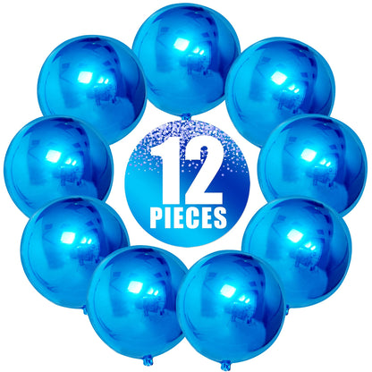 KatchOn, Large Royal Blue Balloons - 22 Inch, Pack of 12 | Royal Blue Mylar Balloons, Royal Blue Foil Balloons for Shark Birthday Decorations | Royal Blue Metallic Balloons for Blue Party Decorations