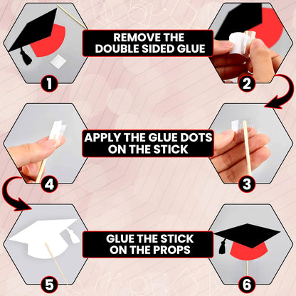 KatchOn, Graduation Photo Booth Props Red 2024 - Pack of 23 | Graduation Photo Props for Red and Black Graduation Decorations 2024 | Graduations Props for Red Graduation Decorations Class of 2024