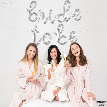 KatchOn, Silver Bride To Be Balloons Script - 16 Inch | Bride To Be Sign for Bachelorette Party Decorations | bride Balloons, Bridal Shower Decorations | bachelorette Party