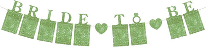 KatchOn, Glitter Green Bride to Be Banner - 10 Feet | Bridal Shower Photo Banner, Bride to Be Sign for Bridal Shower Decorations | Bachelorette Party Decorations, Engagement Party Decorations