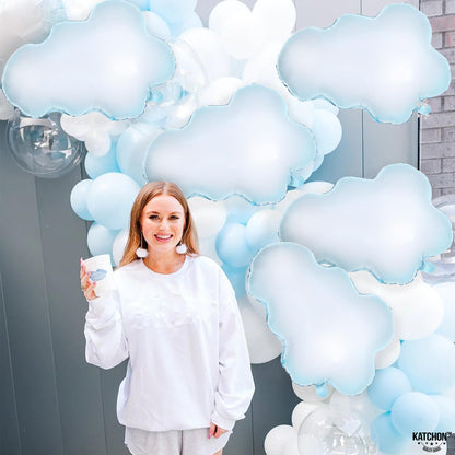 KatchOn, Huge Clouds Balloon Set - 30 Inch, Pack of 5 | Clouds Party Decorations | On Cloud 9 Bachelorette Decorations | Baby Shower Decoration | Cloudbabies Decoration | On Cloud 9 Balloons