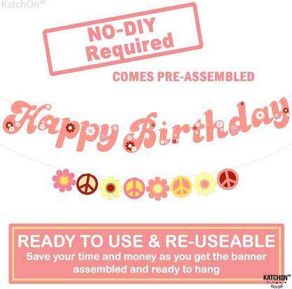 KatchOn, Groovy Happy Birthday Banner - Big, 10 Feet, No DIY | Two Groovy Birthday Banner for Groovy Party Decorations | Groovy Birthday Decorations | Hippie Party Decorations