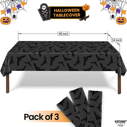KatchOn Bat Halloween Tablecloth Plastic 54x90 Inch, Pack of 3