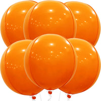 KatchOn, Orange Foil Balloons - Big, 22 Inch, Pack of 6 | 4D Foil Metallic Balloon for Thanksgiving Decorations | Mylar Balloons for Basketball Party, Birthday, Wedding, Carnival, Orange Party Decor