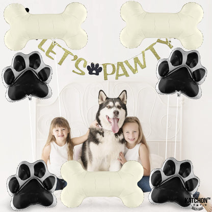 KatchOn, Large Dog Balloons - 29 Inch, Pack of 8 | Dog Balloons for Birthday Party, Paw Print Balloon | dog Party Decorations, paw Balloon | Lets Pawty Birthday Decorations