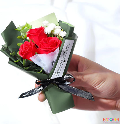 KatchOn, Artificial Rose Flower Bouquet - Fake Flowers, Valentines Day Gifts for Her| Red Roses Bouquet for Wedding decor, Birthday Gifts for Women, Girlfriend | Artificial Flowers For Home Decor