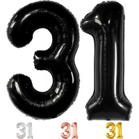 KatchOn, Big Black 31 Balloons Numbers - 40 Inch | 31 Birthday Decorations for Men | 31 Birthday Balloon | 31 Birthday Decorations for Women | Number Balloons for 31st Anniversary Decorations