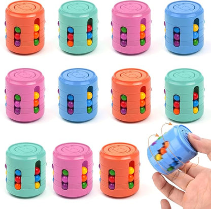 KatchOn, Rotating Fidget Toys  Pack of 12 | Magic Bean Puzzle Cube and Fidget Spinners for Kids, Adults | Fidget Toys Bulk, Classroom Prizes,Goodie Bag Stuffers, Birthday party favors for kids 8-12