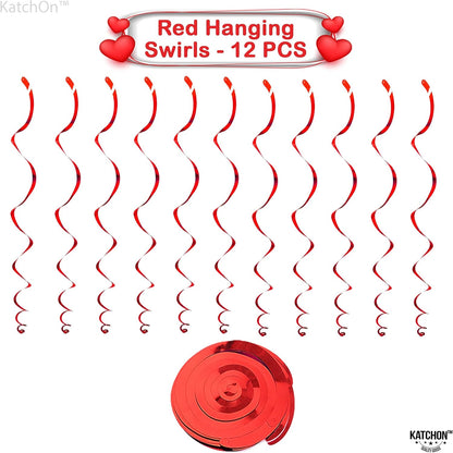 KatchOn, Valentines Hanging Swirls - Large, Pack of 30, No DIY | Valentines Day Hanging Decorations | Hanging Valentines Day Decorations | Hanging Hearts Decorations for Valentines Day Decor