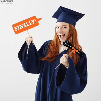 KatchOn, Graduation Photo Booth Props - Pack of 21 | Grad Photo Props for Orange and Black Graduation Decorations 2026 | Graduation Props for Congrats Grad Decorations | Class of 2026 Decorations