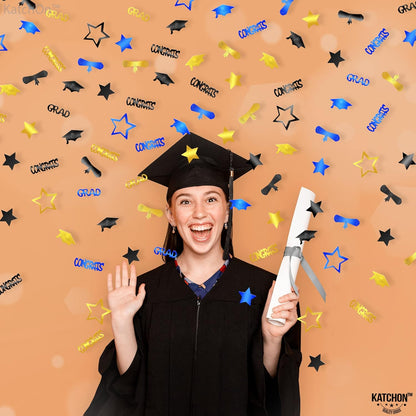 KatchOn, Gold and Black Graduation Confetti 2026 - Pack of 1300 | Grad Table Decorations 2026 | Graduation Confetti Class of 2026 | Graduation Decorations 2026, 2026 Graduation Table Decorations