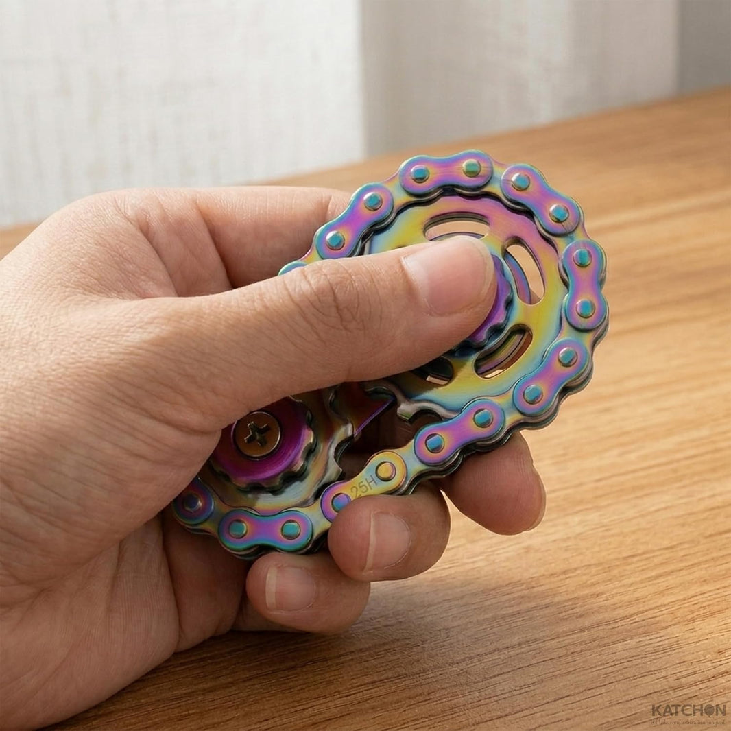 KatchOn, Metal Fidget Spinner Toys for Teens Boys - Adults Bike Chain Roller Gadgets ADHD Figette Anxiety Stress Relief Items Quiet Figet Desk Offices EDC Men Goodie Bag Stuffers, Pinata Stuffers