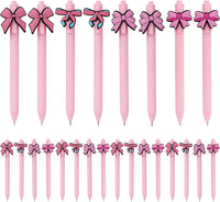 KatchOn, 24Pcs Bow Pens Coquette Pink Retractable Writing Pen Bulk Birthday Bow Party Favor for Baby Shower Bridal Shower Spring Wedding Tea Party Office School Back To School Supplies