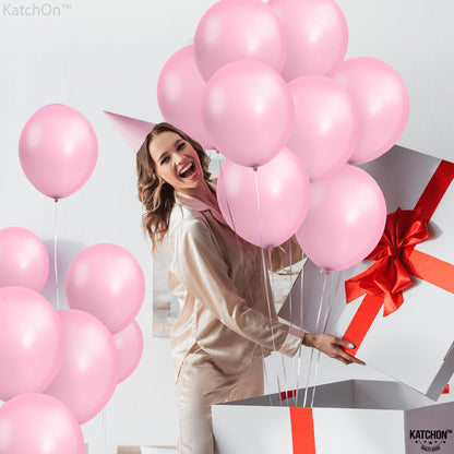 KatchOn, Large Pink Balloons - 18 Inch, Pack of 15 | Pastel Pink Balloons for Princess Birthday Decorations, Birthday Decorations For Women | Baby Shower | Graduation Decoration Balloon
