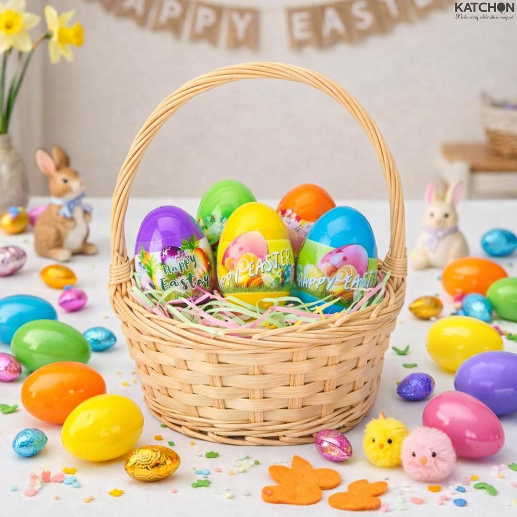 KatchOn, 24 Pcs Prefilled Easter Eggs Bulk | Surprise Gifts Inside Easter Eggs for Easter Basket Stuffers | Easter Party Favors for Classroom Easter Party Supplies for Easter Decor