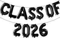 KatchOn, Black Class of 2026 Balloons - 16 Inch | Graduation Balloons Banners | Black Graduation Decorations 2026 | Class of 2026 Banner for Class of 2026 Decorations, Graduation Party Decorations