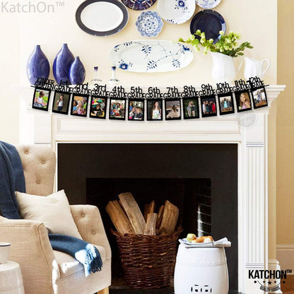 Graduation Decorations 2026 | Large K-12 Graduation Photo Banner 5x7, 10 Feet | Graduation Picture Banner, Black Graduation Picture Display for Grad Party Decor | KatchOn