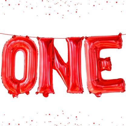 KatchOn, Big Red One Balloon for First Birthday - 16 Inch | One Balloons, Foil Balloon for Berry First Birthday Decorations | 1st Bday Decoration for Boy, Girl | 1st Anniversary Decorations