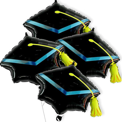 Graduation Decorations 2026 | Big Graduation Cap Balloon - 22 Inch, Pack of 4 | graduation Balloons, Grad Hat for Graduations Decorations Class of 2026 | Grad Foil Balloons, KatchOn