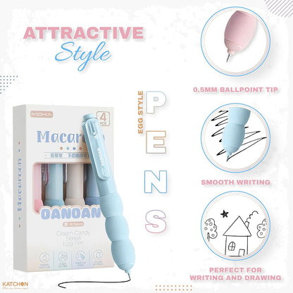 KatchOn Macaroon Egg Pens Pack of 4, 0.5mm Fine Tip Gel Pens with Soft Grip
