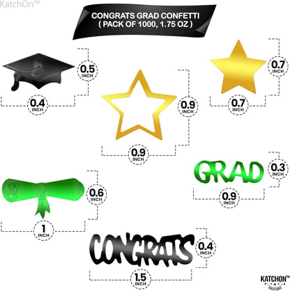 Graduation Decorations 2026 | Congrats Grad Confetti 2026 - Pack Of 1000 | Graduation Confetti class of 2026, Green And Gold | 2026 Graduation Table Decorations, Katchon