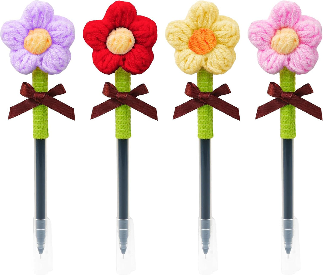 KatchOn Crochet Flower Ballpoint Pens - Pack of 4