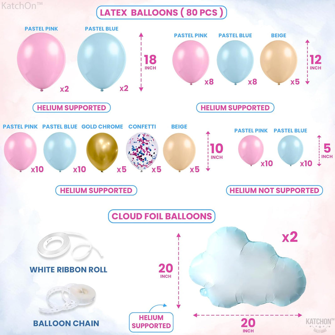KatchOn, Gender Reveal Balloon Arch Kit - Pack of 70 | Pink and Blue Balloons,Boy or Girl Sign, Baby Balloons | Boy or Girl Gender Reveal Decorations | Baby Shower Decorations | Pink and Blue Decor