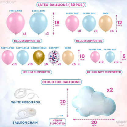 KatchOn, Gender Reveal Balloon Arch Kit - Pack of 70 | Pink and Blue Balloons,Boy or Girl Sign, Baby Balloons | Boy or Girl Gender Reveal Decorations | Baby Shower Decorations | Pink and Blue Decor